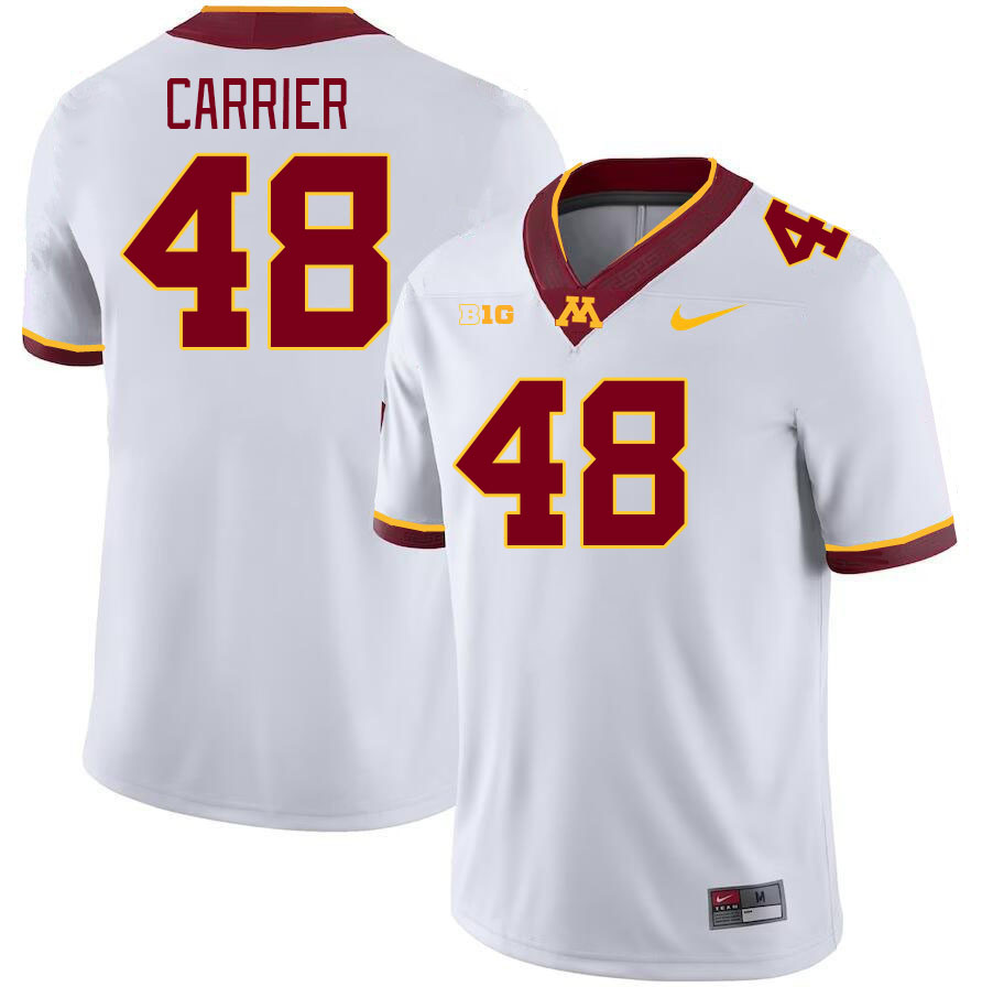 Men #48 Mason Carrier Minnesota Golden Gophers College Football Jerseys Stitched-White